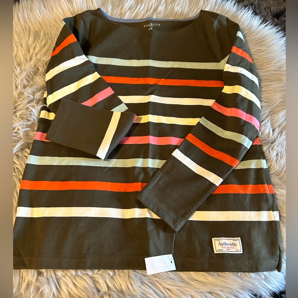 Talbots NWT authentic, classical Striped Long Sleeve Top